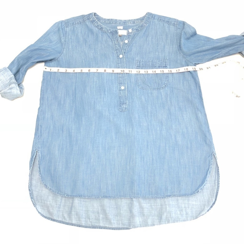 Loft Chambray 'The Softened' 1/2 Button Front Top - image 7